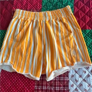 Free people Orange and White Striped Women's Shorts